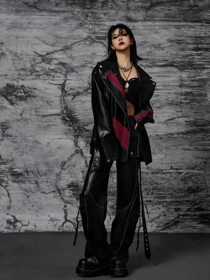 Heavy Distressed Punk Cracked Leather Jacket