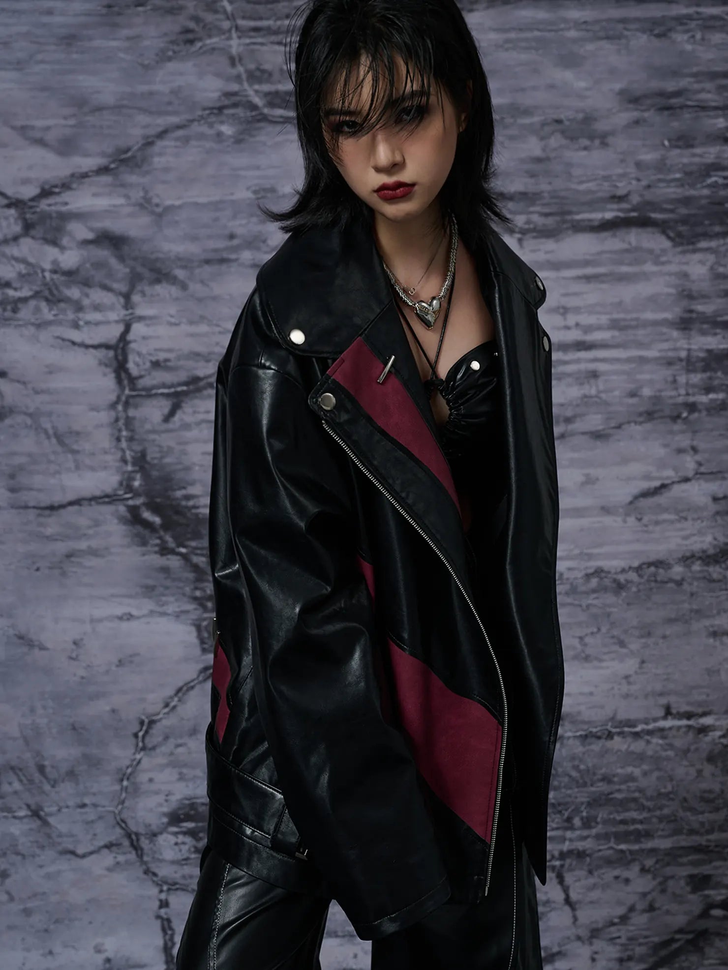 Heavy Distressed Punk Cracked Leather Jacket