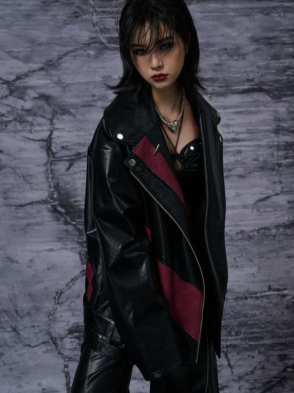 Heavy Distressed Punk Cracked Leather Jacket