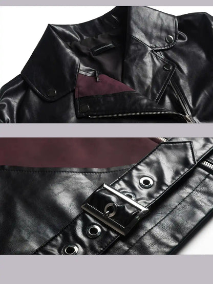 Heavy Distressed Punk Cracked Leather Jacket