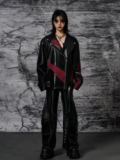 Heavy Distressed Punk Cracked Leather Jacket