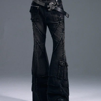 Frustration_Garden_Heavy_Wash_Destroyed_Flared_Jeans_MISSTT