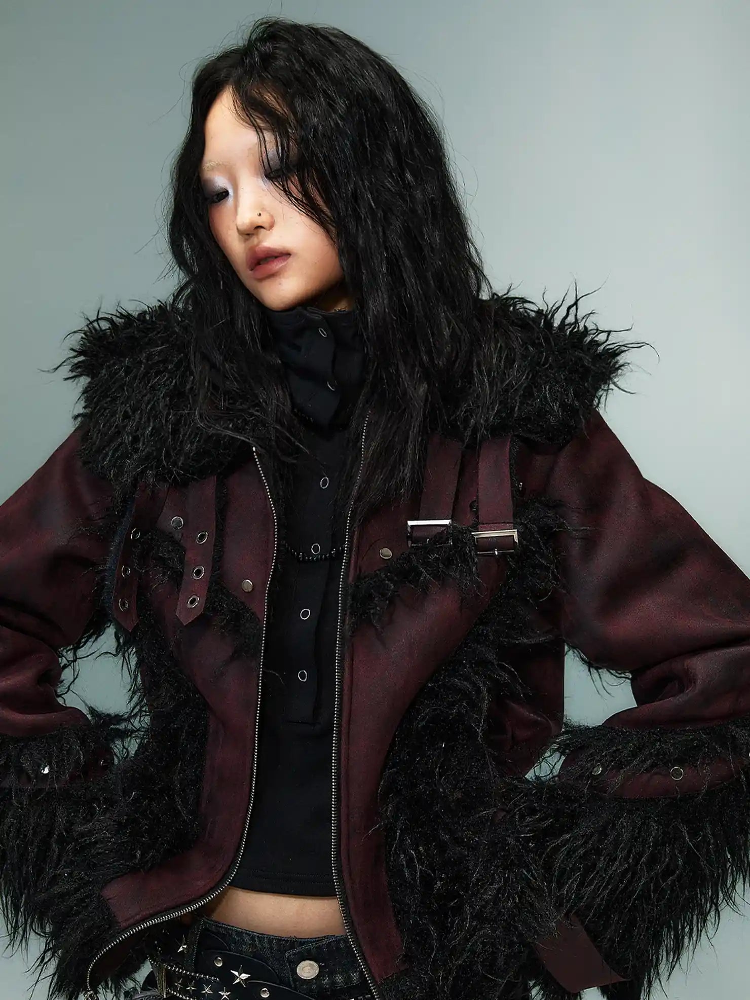 Frustration Garden Heavywork Punk Shearling Coat