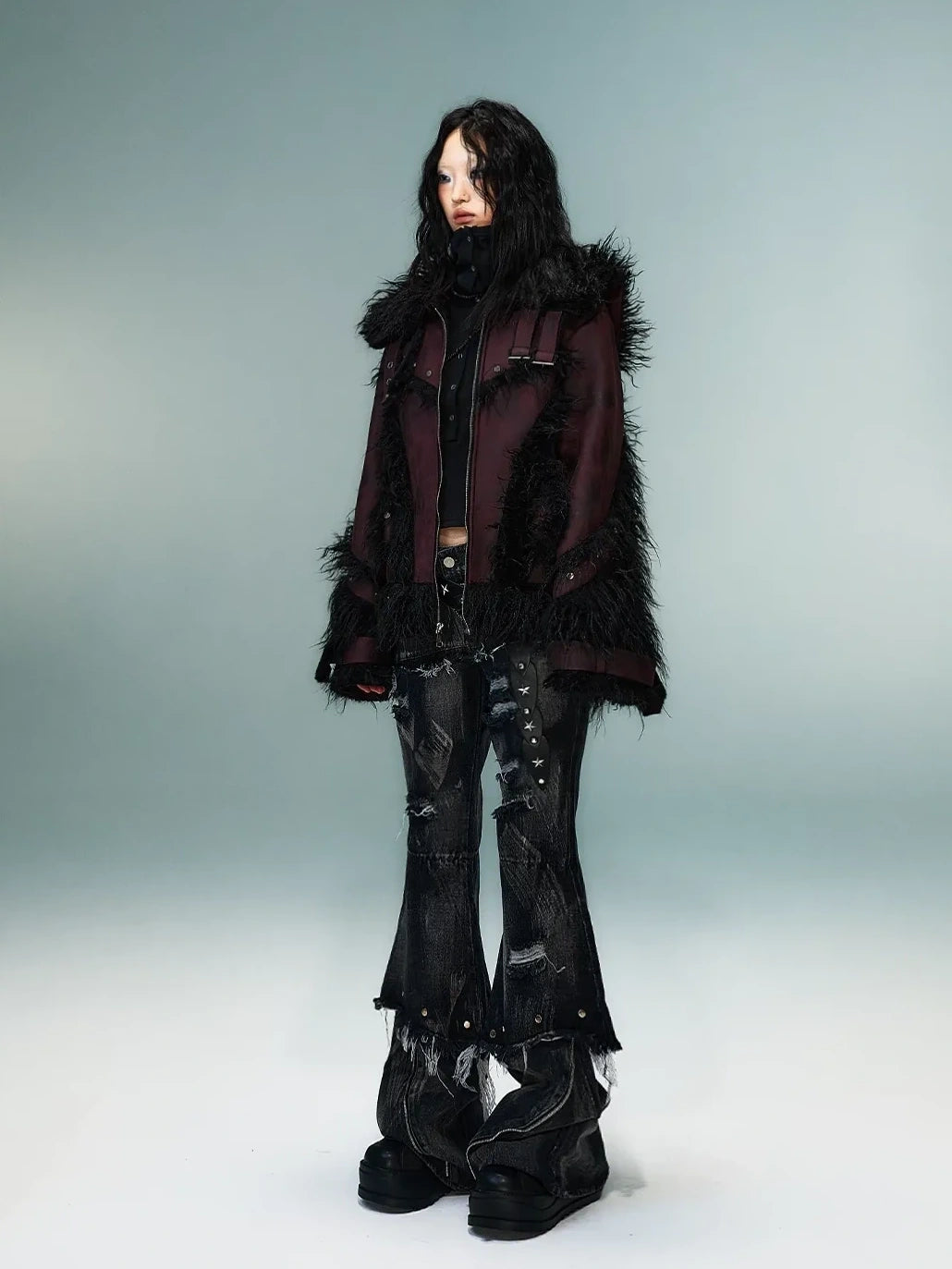 Frustration Garden Heavywork Punk Shearling Coat