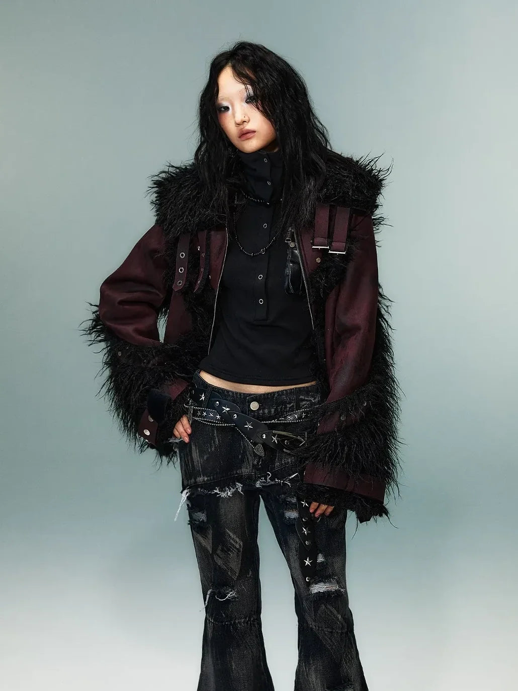 Frustration Garden Heavywork Punk Shearling Coat