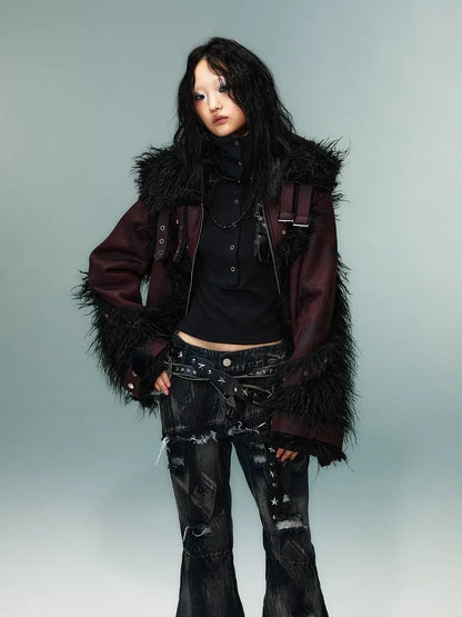 Frustration Garden Heavywork Punk Shearling Coat