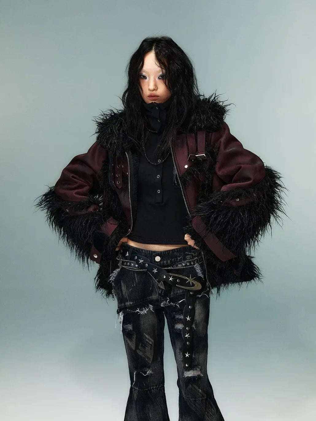 Frustration Garden Heavywork Punk Shearling Coat