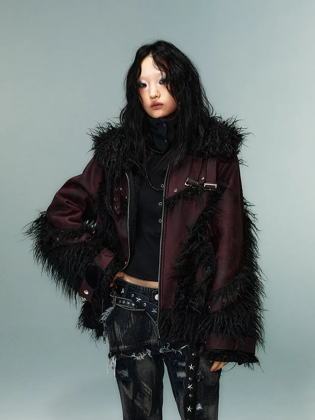 Frustration Garden Heavywork Punk Shearling Coat