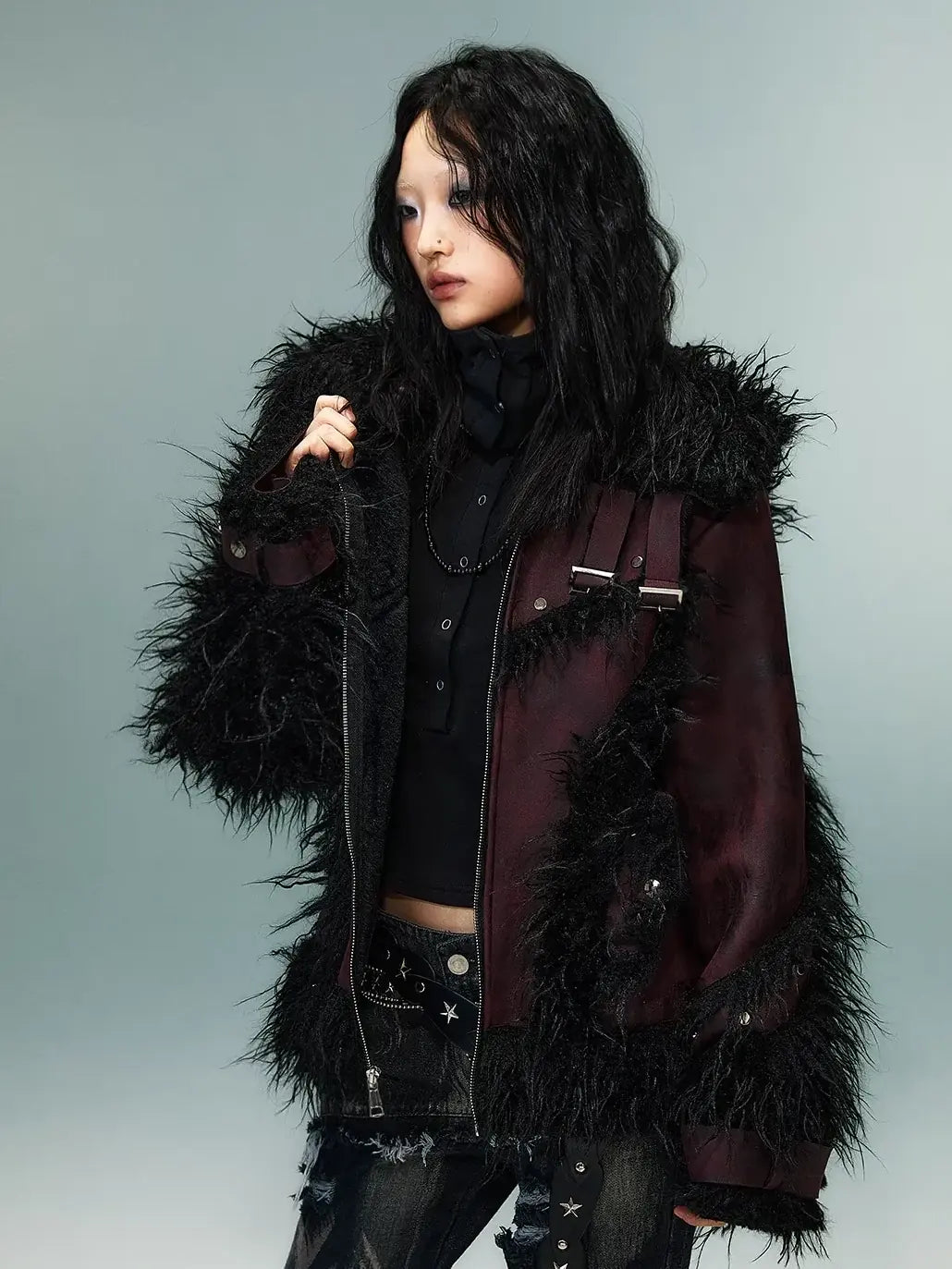 Frustration Garden Heavywork Punk Shearling Coat