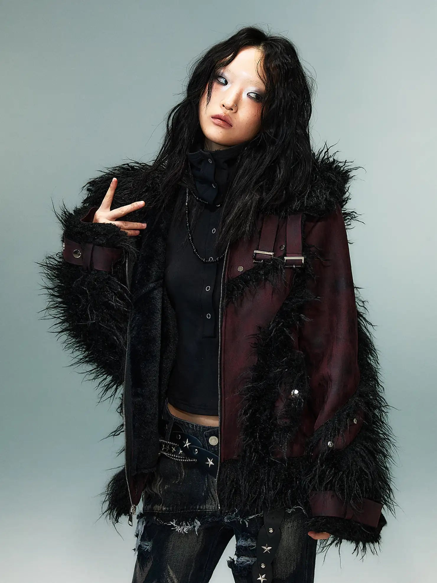 Frustration Garden Heavywork Punk Shearling Coat