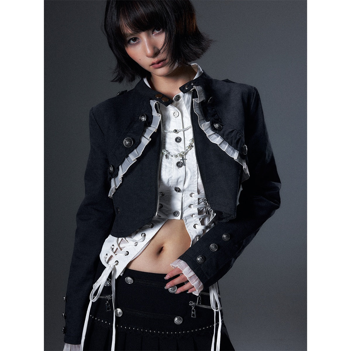 Frustration_Garden_Lace_Ruffle_Metal_Buttons_Detachable_Slim_Women&