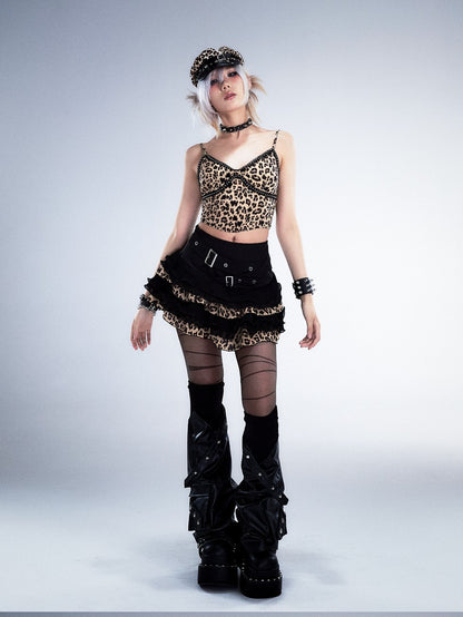 Frustration Garden Leopard Print Studded 3d Embellished Padded Women&