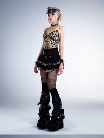 Frustration Garden Leopard Print Studded 3d Embellished Padded Women&