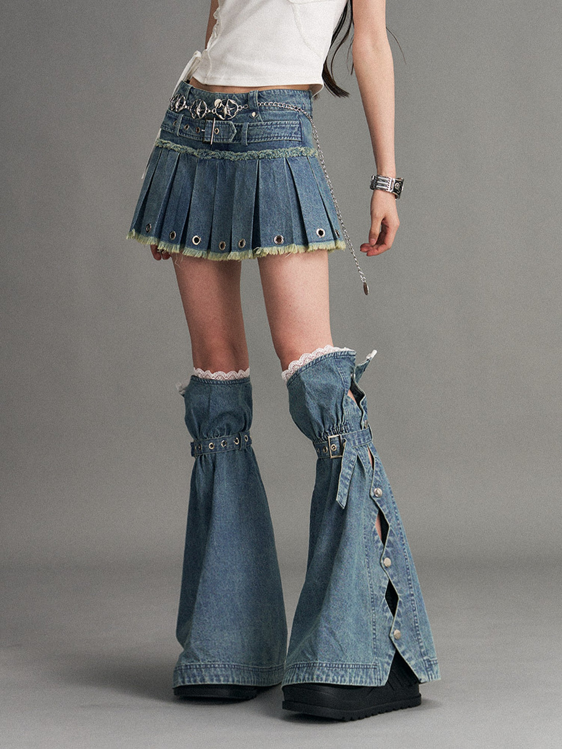 Frustration Garden Light Flared Lace Trim Punk Women&