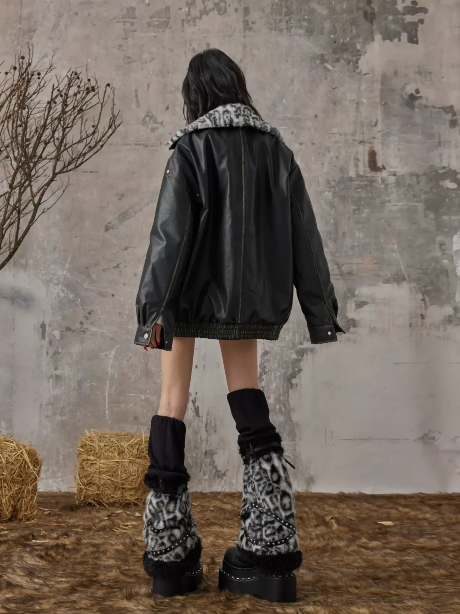 Frustration Garden Light Punk Leopard Leg Warmers