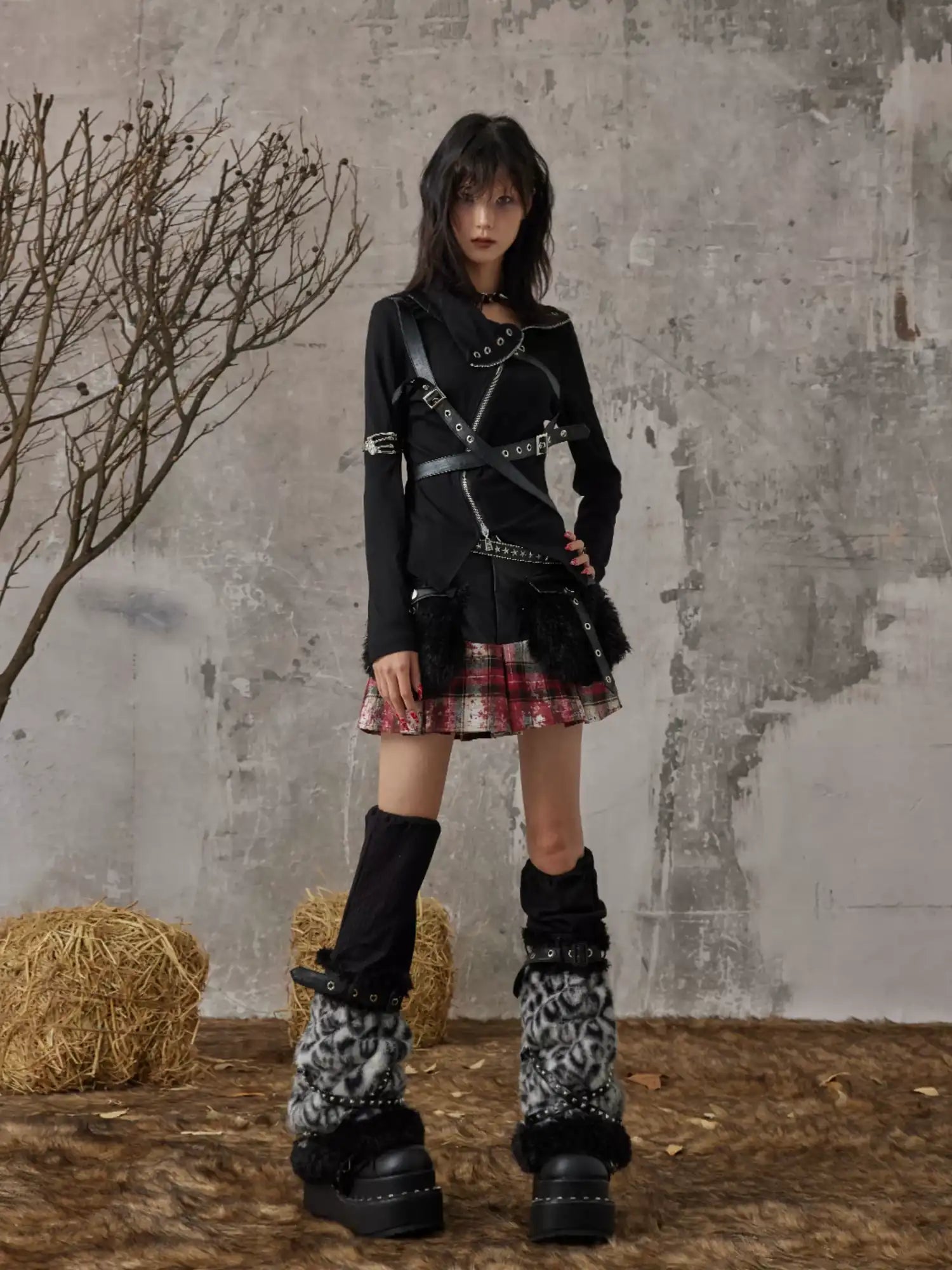 Frustration Garden Light Punk Leopard Leg Warmers