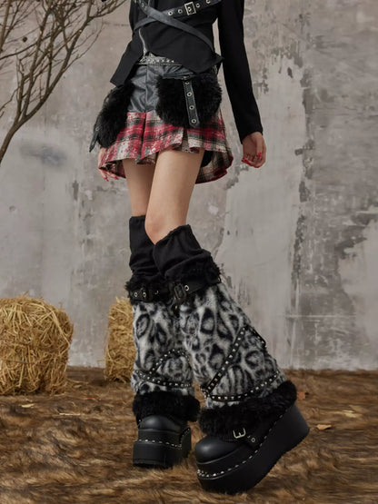 Frustration Garden Light Punk Leopard Leg Warmers