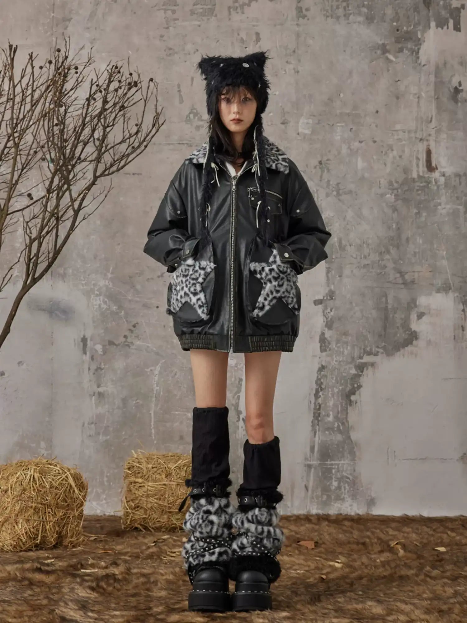 Frustration Garden Light Punk Leopard Leg Warmers