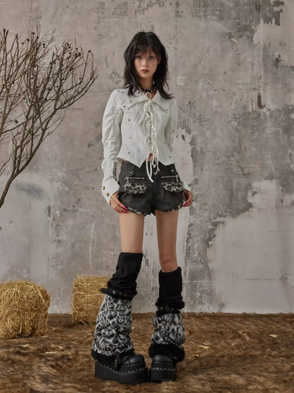 Frustration Garden Light Punk Leopard Leg Warmers