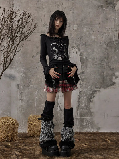 Frustration Garden Light Punk Leopard Leg Warmers