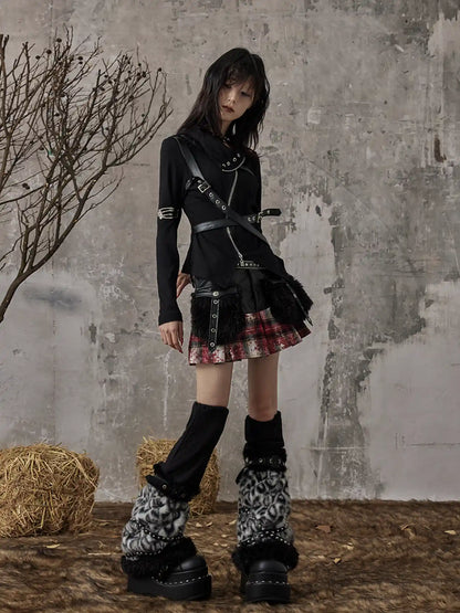 Frustration Garden Light Punk Leopard Leg Warmers