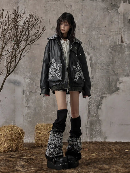 Frustration Garden Light Punk Leopard Leg Warmers