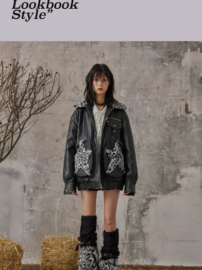 Frustration Garden Light Punk Leopard Leg Warmers