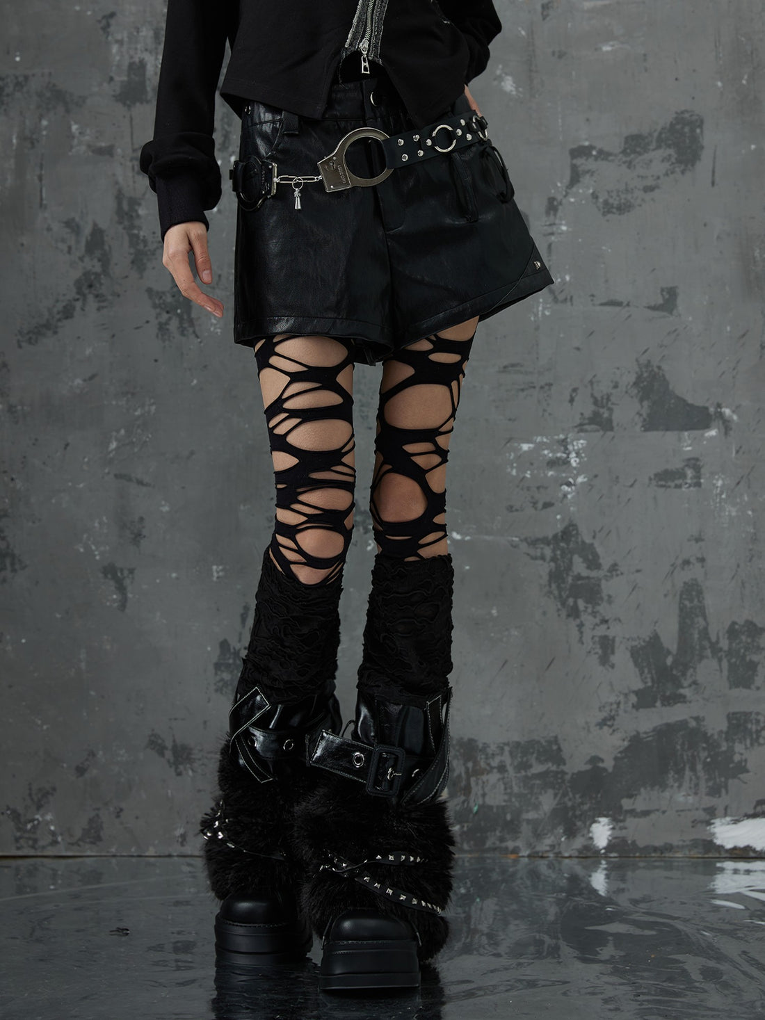 Frustration Garden Lost Garden Dark Punk Y2k Studded Handcuff Rebellious Women&