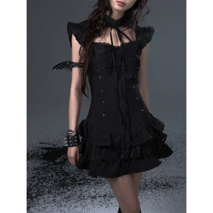 Frustration_Garden_Neo_Chinese_Punk_Hollow_Out_Layered_Mini_Cake_V-neck_Dress_MISSTT