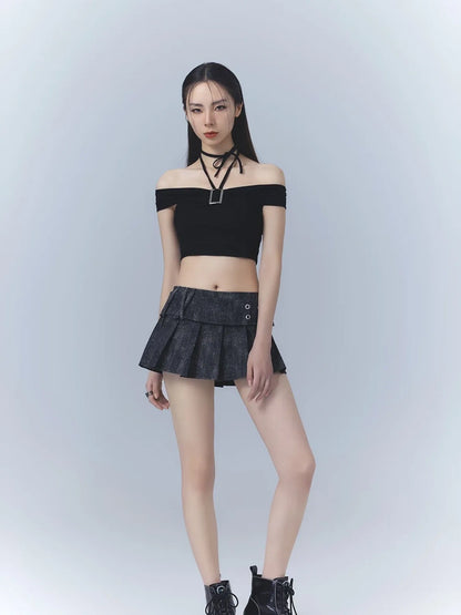 Frustration Garden One Shoulder Ribbed Crop Top