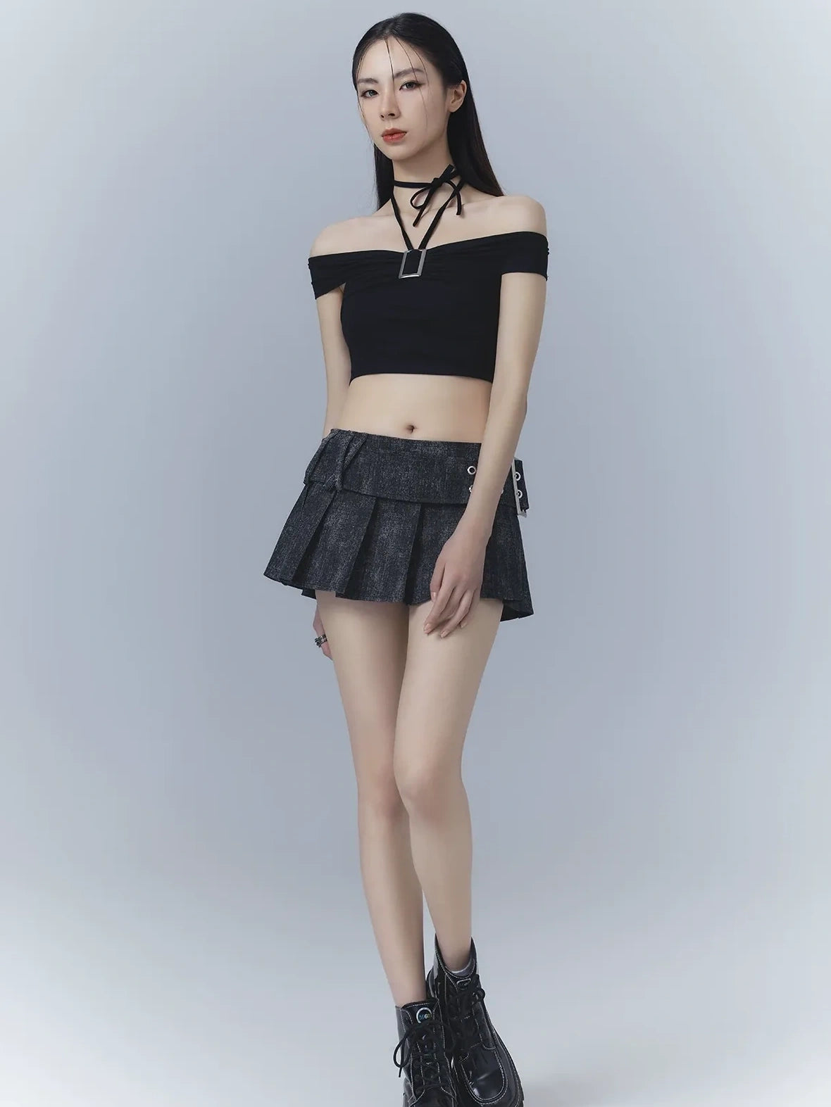 Frustration Garden One Shoulder Ribbed Crop Top