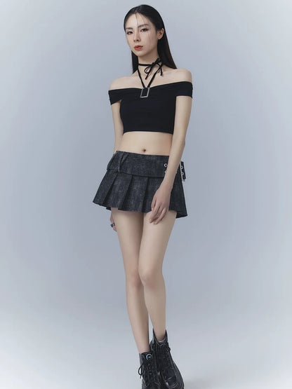 Frustration Garden One Shoulder Ribbed Crop Top
