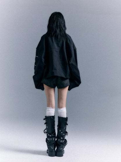 Frustration Garden Oversized Punk Aviator Jacket