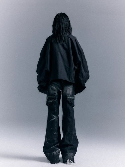 Frustration Garden Oversized Punk Aviator Jacket