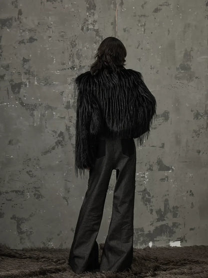 Frustration Garden Punk Chain Cross Flared Jeans