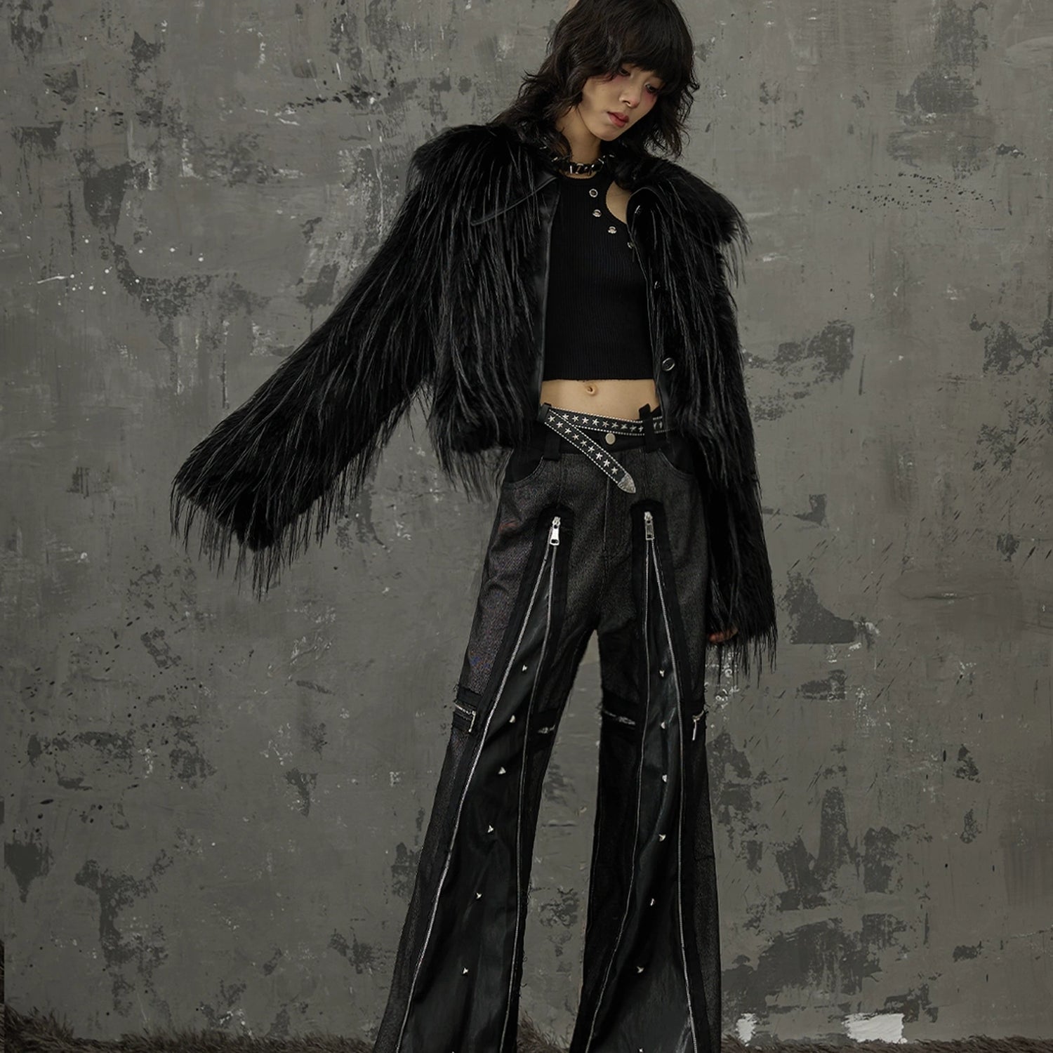 Frustration_Garden_Punk_Chain_Cross_Flared_Jeans_MISSTT