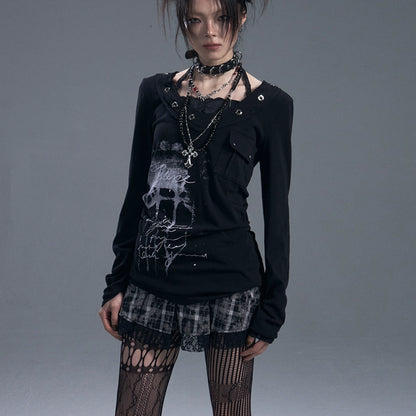 Frustration_Garden_Punk_Chiffon_Print_Layered_T-shirt_MISSTT