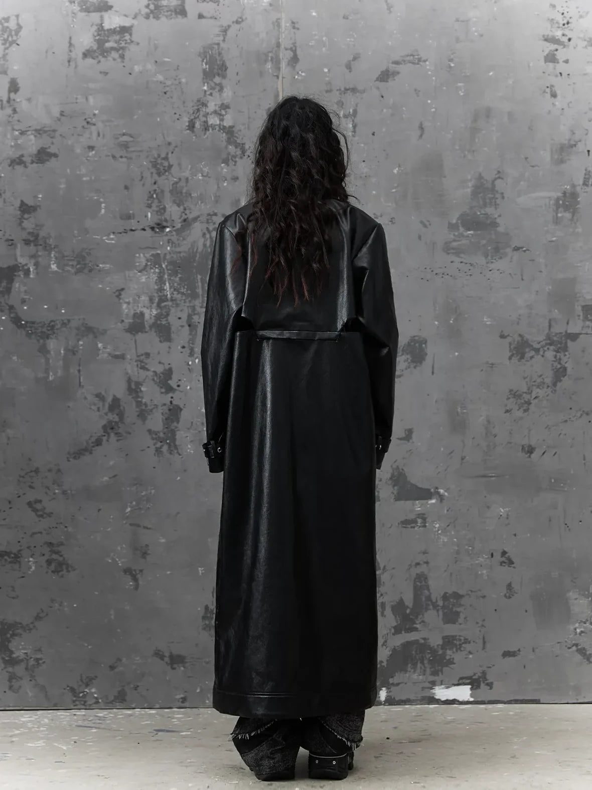 Punk Deconstructed Long Leather Coat