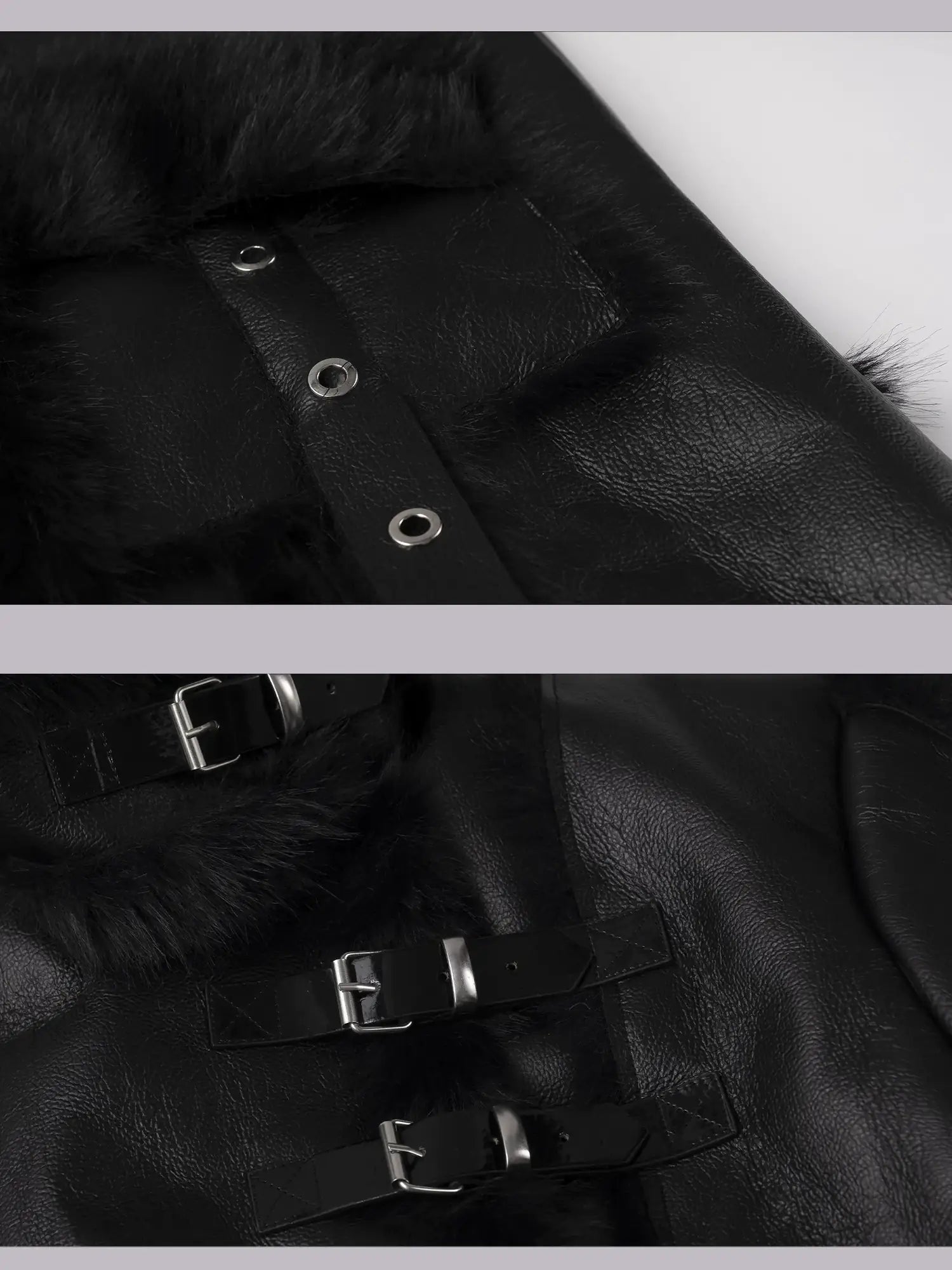 Frustration Garden Punk Heavy Duty Vegan Fur Long Coat