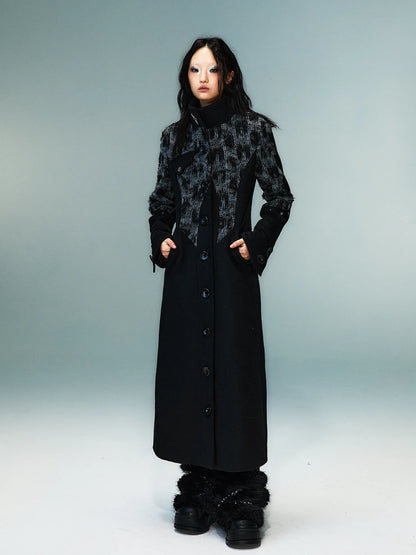 Frustration Garden Punk Inspired Wool Blend Long Coat