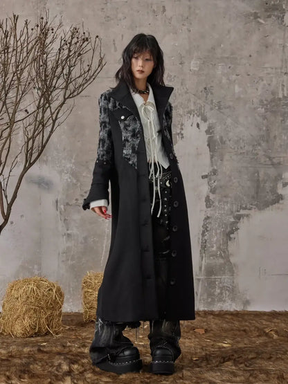 Frustration Garden Punk Inspired Wool Blend Long Coat
