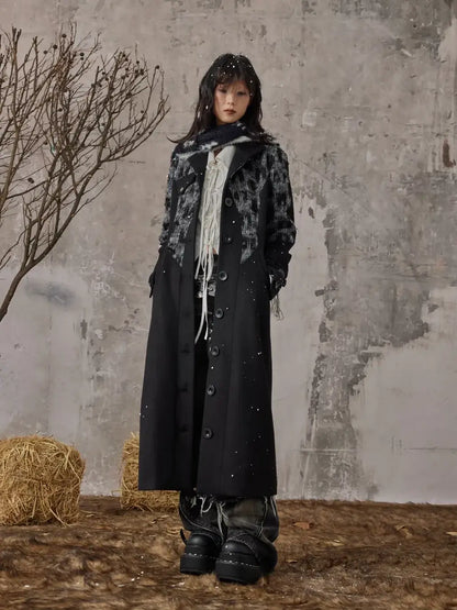 Frustration Garden Punk Inspired Wool Blend Long Coat