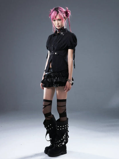 Punk Lace Ballet Flounce Low Waist Bloom Shorts