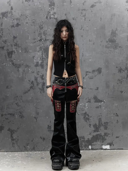 Frustration Garden Punk Metal Trim Slim Vest