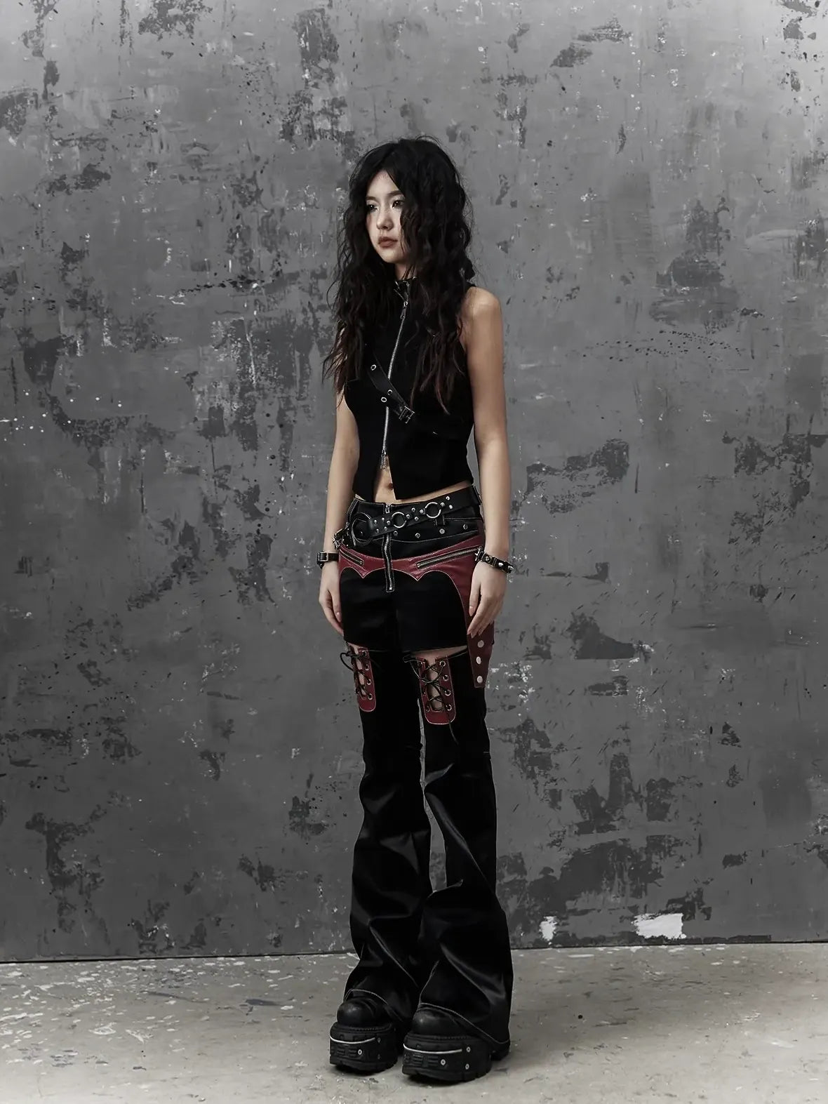 Frustration Garden Punk Metal Trim Slim Vest