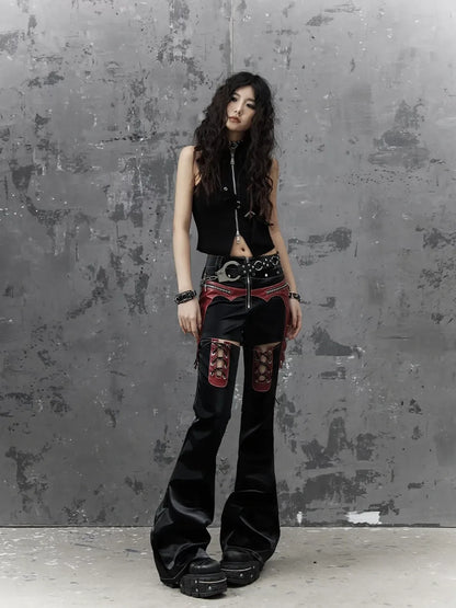 Frustration Garden Punk Metal Trim Slim Vest