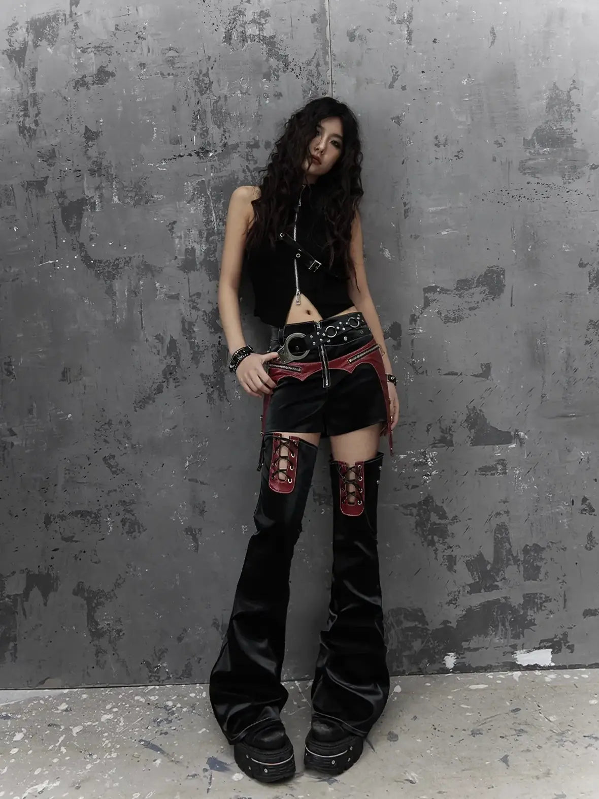 Frustration Garden Punk Metal Trim Slim Vest