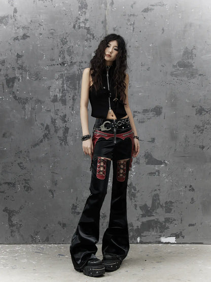 Frustration Garden Punk Metal Trim Slim Vest