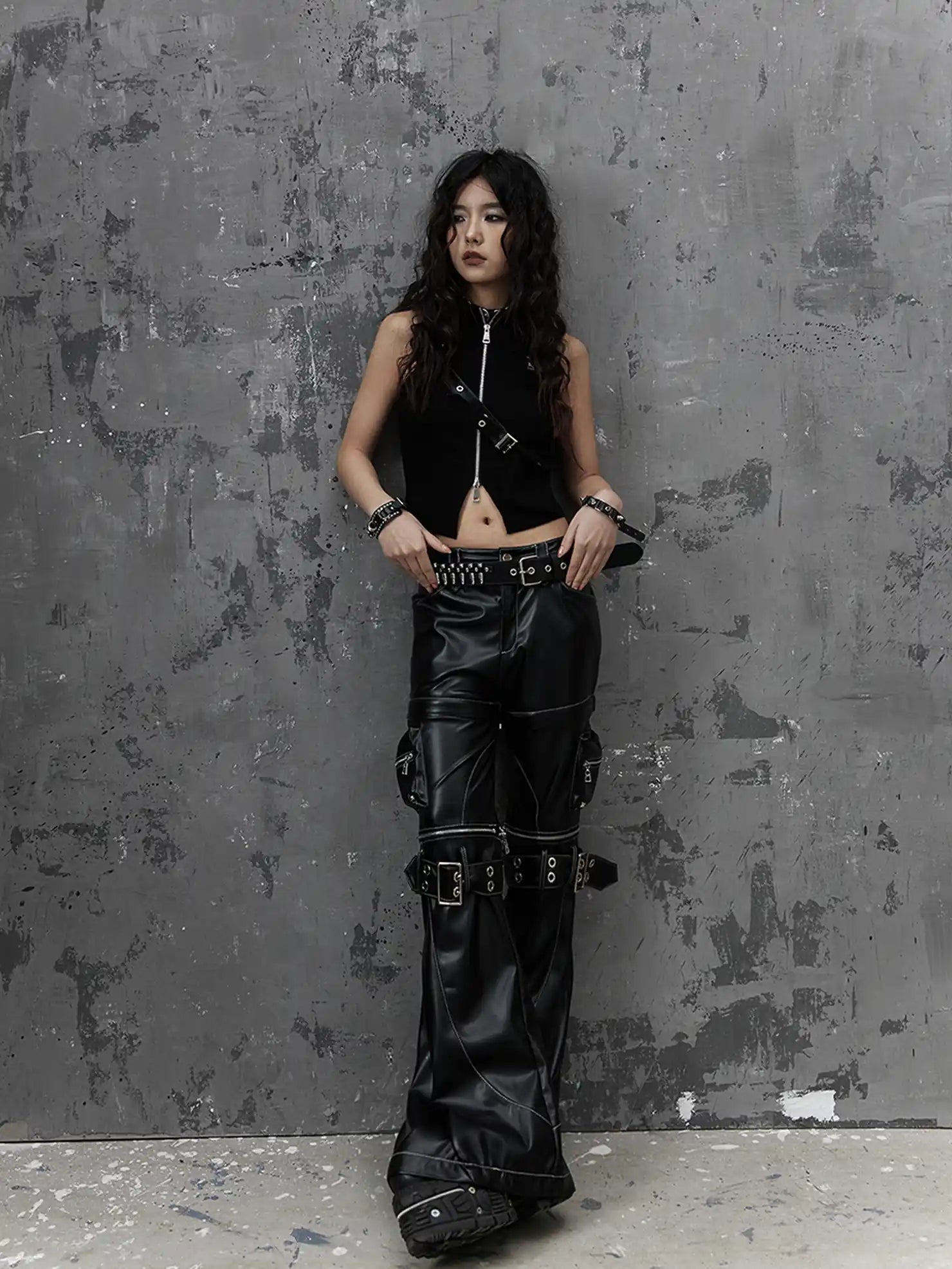 Frustration Garden Punk Metal Trim Slim Vest