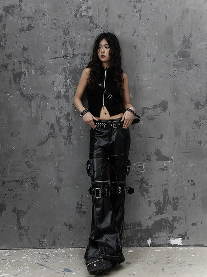 Frustration Garden Punk Metal Trim Slim Vest